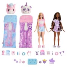 Barbie, Cutie Reveal, Piżama Party, zestaw prezentowy, 2 lalki z akcesoriami