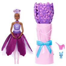 Barbie, Flower Reveal, kwiatowa lalka niespodzianka, fioletowy kwiat