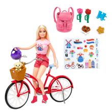 Barbie, Różowy paszport, Przygody w Holandii, zestaw z lalką i akcesoriami