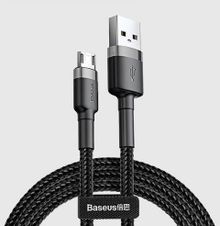 Baseus, kabel USB do Micro USB 2.4A, 1 metr, szaro-czarny