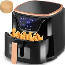 Berdsen, frytkownica beztłuszczowa, air fryer, czarno-złota, 5l, BD-652