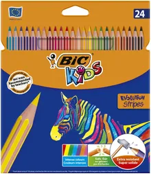 Bic, Kids, Evolution Stripes, kredki ołówkowe, 24 kolory