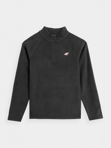 Bluza termoaktywna dziewczęca, polarowa, czarna, 4F