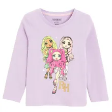 Bluzka dziewczęca z długim rękawem, fioletowa, Rainbow High