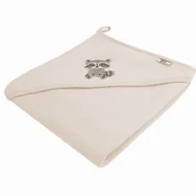 Bocioland, Szop, bawełniane okrycie kąpielowe, ręcznik z kapturkiem, 80-80 cm