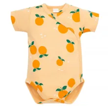 Body niemowlęce z krótkim rękawem, pomarańczowe, Pinokio
