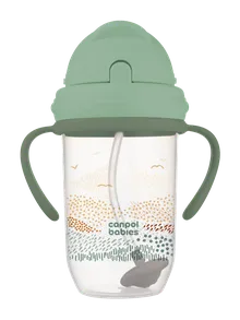 Canpol babies, Mountains, kubek niekapek z rurką i odważnikiem, zielony, 270 ml
