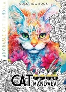 Cat mandala Koty. Kolorowanka A4. 8 obrazków