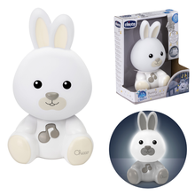 Chicco, First Dreams, Króliczek, lampka nocna, uspokajacz z dźwiękami, beżowa