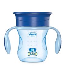 Chicco, kubek treningowy 360' do nauki samodzielnego picia, niebieski, 12m+, 200 ml