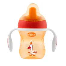 Chicco, kubek treningowy, niekapek z twardym ustnikiem, 6m+, 200 ml, orange