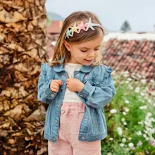 Cienka jeansowa kurtka w truskawki Cool Club