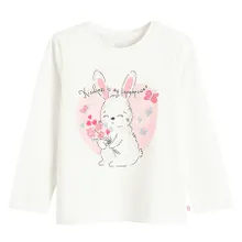 Cool Club, Bluzka dziewczęca z długim rękawem, biała