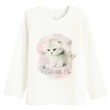 Cool Club, Bluzka dziewczęca z długim rękawem, biała