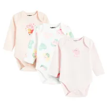 Cool Club, Body dziewczęce z długim rękawem, mix, Świnka Peppa, zestaw, 3 szt.