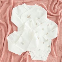 Cool Club, Body niemowlęce z długim rękawem, białe, zestaw, 3 szt.