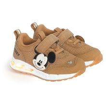 Cool Club, Buty sportowe chłopięce, brązowe, świecąca podeszwa, Myszka Miki