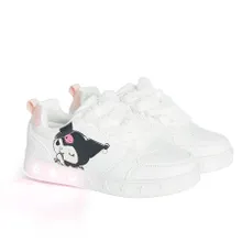 Cool Club, Buty sportowe dziewczęce, białe, świecąca podeszwa, Kuromi