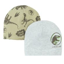 Cool Club, Czapka chłopięca, szara, zielona, Jurassic World, zestaw, 2 szt.