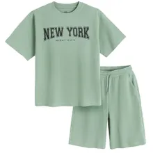 Cool Club, Komplet chłopięcy, T-shirt, Szorty, khaki