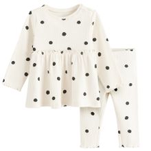 Cool Club, Komplet dziewczęcy, Bluzka z długim rękawem, Legginsy, prążkowany, ecru