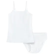 Cool Club, Komplet dziewczęcy, Podkoszulek na ramiączka, Majtki figi, prążkowany, biały