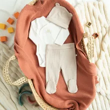 Cool Club, Komplet niemowlęcy, Body z długim rękawem, Półśpiochy, Czapka, prążkowany, mix