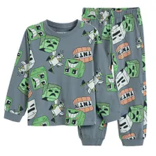 Cool Club, Piżama chłopięca, szara, Minecraft