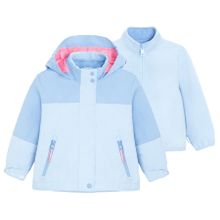 Cool Club, Przeciwdeszczowa kurtka dziewczęca z kapturem, 3w1, Bluza polarowa, rozpinana, niebieska