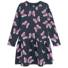 Cool Club, Sukienka dziewczęca z długim rękawem, granatowa