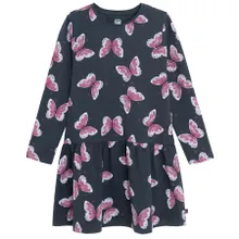 Cool Club, Sukienka dziewczęca z długim rękawem, niebieska