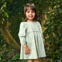 Cool Club, Sukienka dziewczęca z długim rękawem, zielona