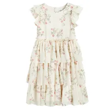 Cool Club, Sukienka dziewczęca z krótkim rękawem, beżowa