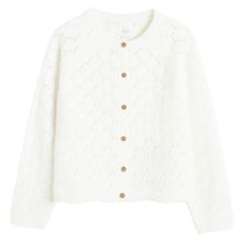 Cool Club, Sweter dziewczęcy, rozpinany, biały