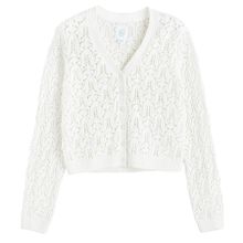 Cool Club, Sweter dziewczęcy, rozpinany, biały