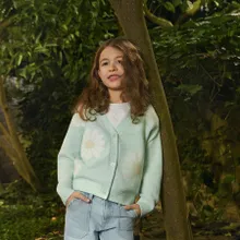 Cool Club, Sweter dziewczęcy, rozpinany, miętowy