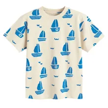 Cool Club, T-shirt chłopięcy, beżowy