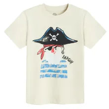 Cool Club, T-shirt chłopięcy, beżowy