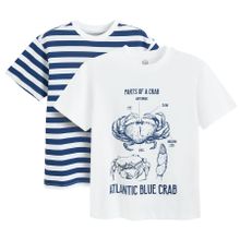 Cool Club, T-shirt chłopięcy, biały, zestaw, 2 szt.