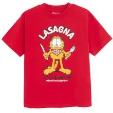 Cool Club, T-shirt chłopięcy, czerwony, Garfield