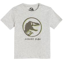 Cool Club, T-shirt chłopięcy, szary melanż, Jurassic World