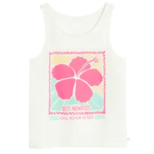 Cool Club, T-shirt dziewczęcy bez rękawów, biały