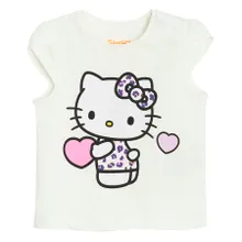 Cool Club, T-shirt dziewczęcy, biały, Hello Kitty