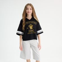 Cool Club, T-shirt dziewczęcy, crop top, czarny, Harry Potter