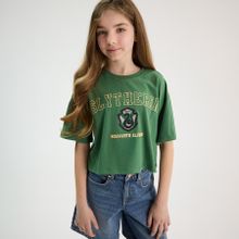 Cool Club, T-shirt dziewczęcy, crop top, zielony, Harry Potter