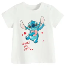 Cool Club, T-shirt dziewczęcy, ecru, Lilo i Stitch