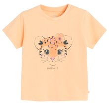 Cool Club, T-shirt dziewczęcy, pomarańczowy