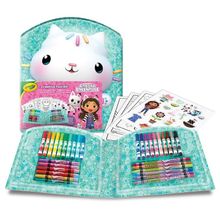 Crayola, Koci Domek Gabi, zestaw artystyczny z kolorowankami, flamastrami, kredkami, naklejkami, 40 elementów