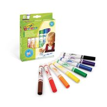 Crayola, Mini Kids, zmywalne flamastry z płaską końcówką odporną na nacisk, 8 szt.