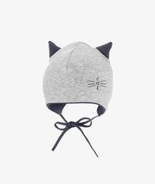 Czapka dziecięca, wiązana, szara, Iltom